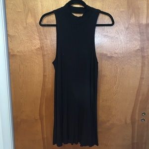 High neck, scoop back dress